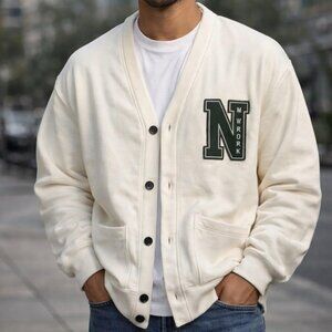 Abercrombie & Fitch New York Fleece Varsity Cardigan Soft A&F Fleece M